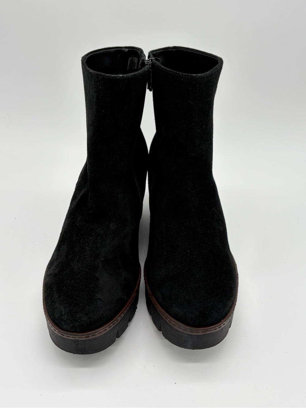 Gabor Black Suede Platform Booties